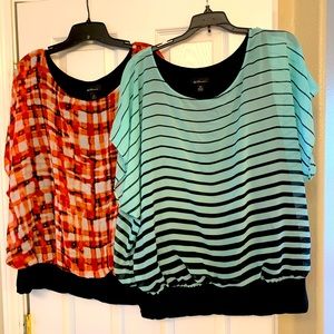 2 size 3X Colorful tops $22 for the pair